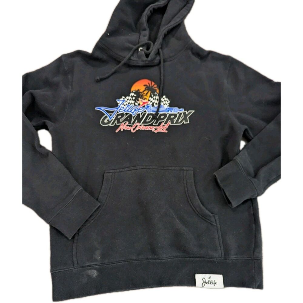 Jet life Black Hoodie New Orleans Grand Prix Hoodie Sz Small